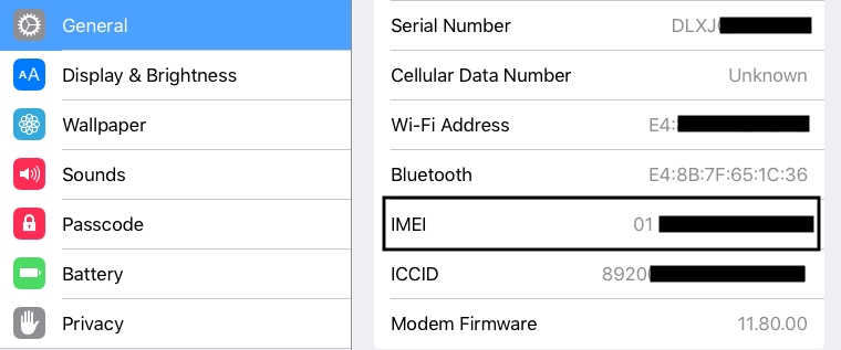 where is imei number on iphone