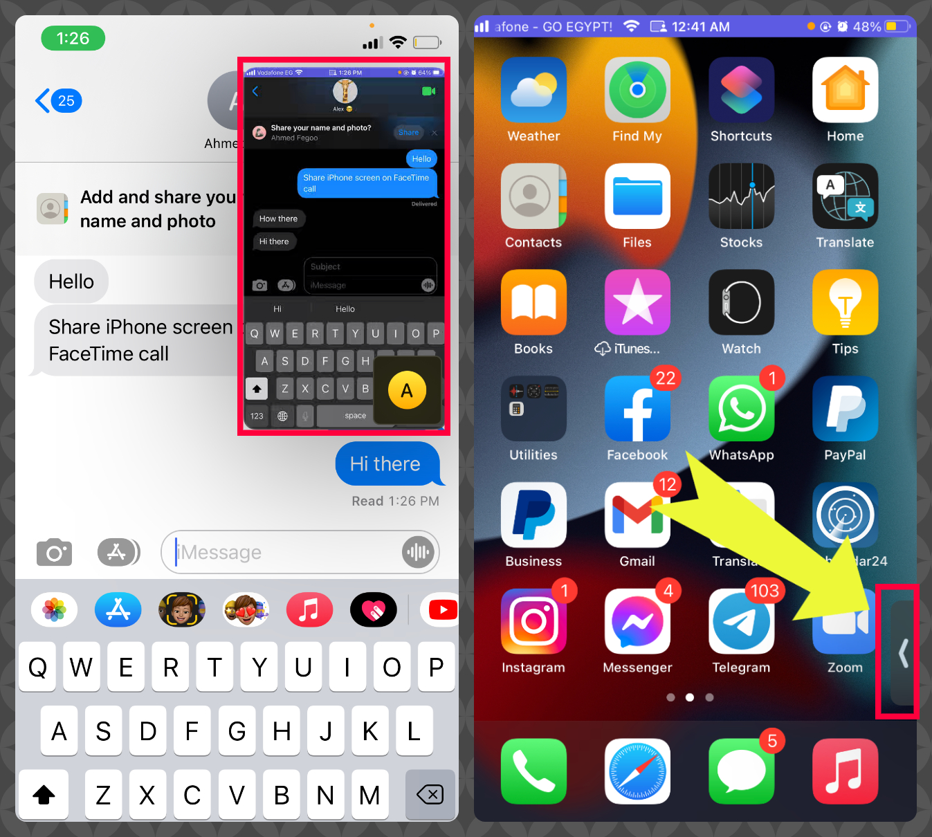 share screen on FaceTime on Call - IMEICheckCo